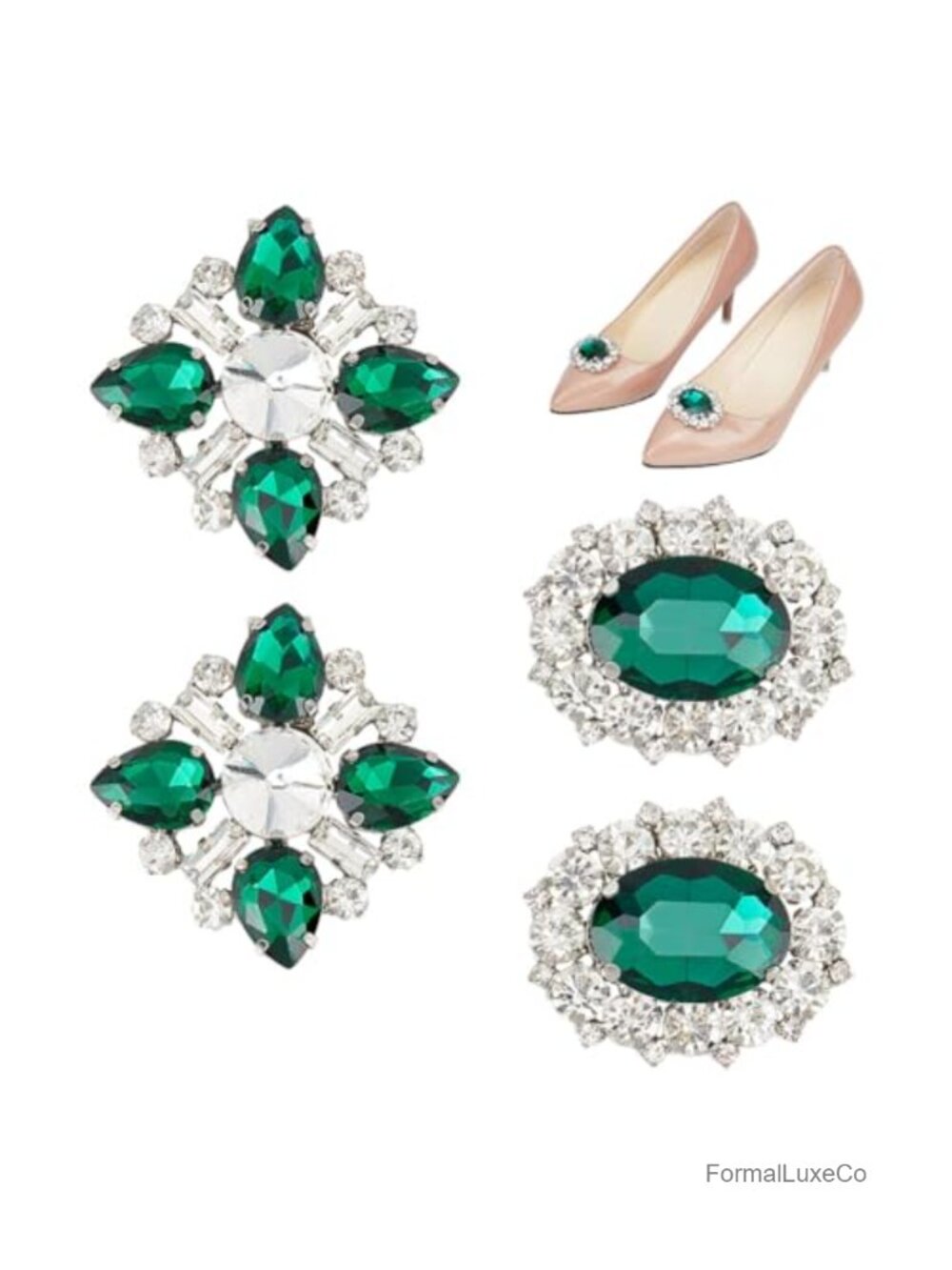 arricraft Shoe Clips 2 Pairs Rhinestone Crystal Alloy Buckles Wedding Party